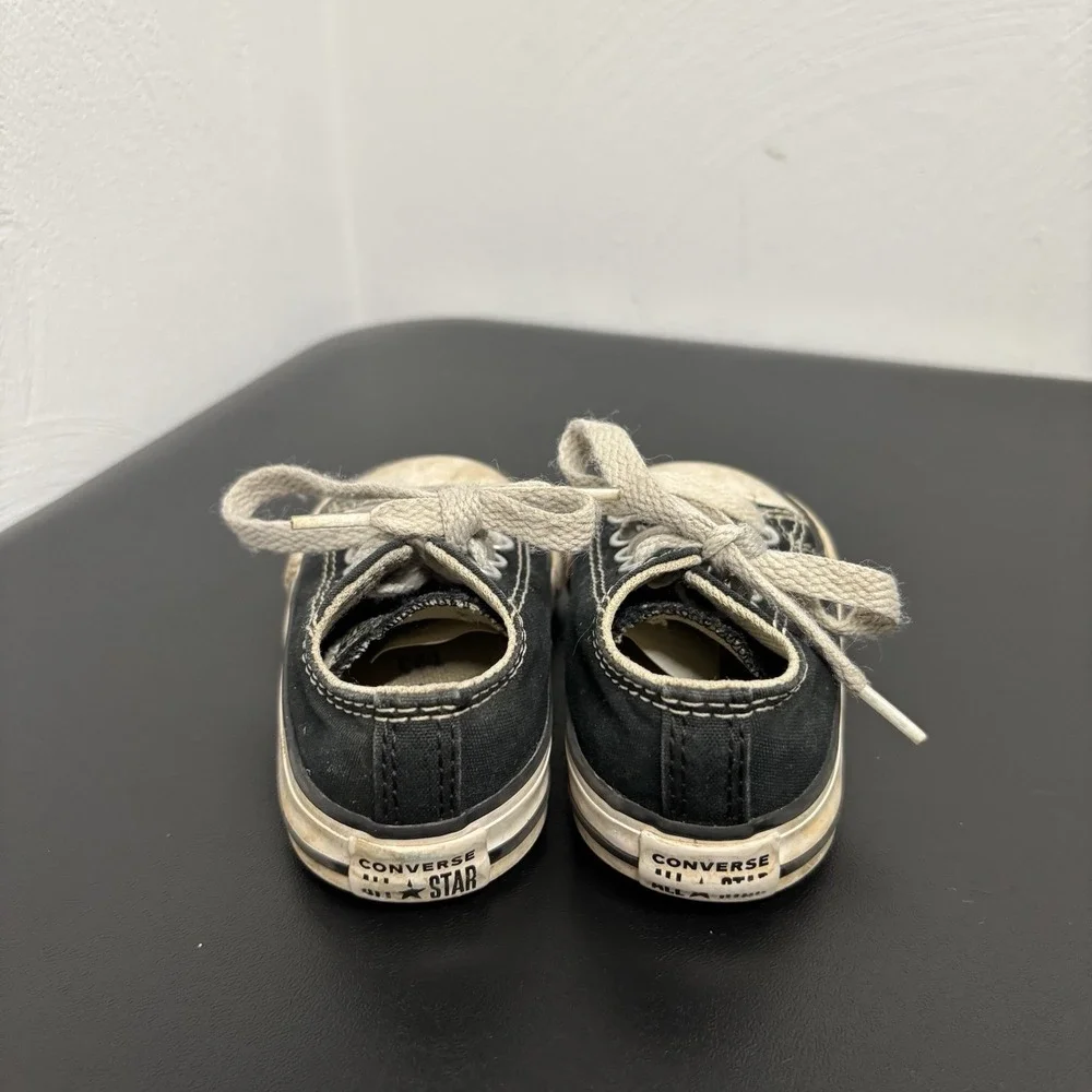 Converse All Star Black White Low Top Lace Up Sneakers 7J235 Toddler‎ Size 4
